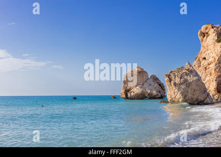 Petra tou Romiou (Rock of the Greek, Aphrodite's Rock), Cyprus Stock Photo