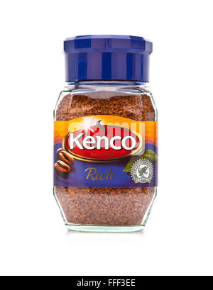 Jar of Kenco Instant Coffee on a white background Stock Photo