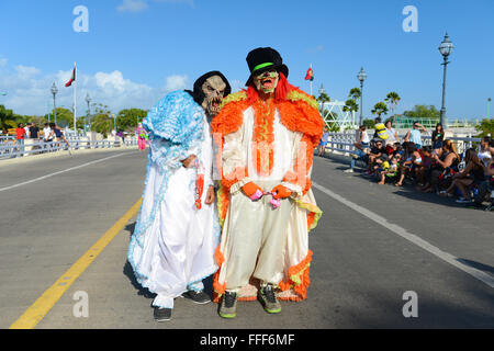 Non traditional VEJIGANTES carnival in Ponce. Puerto Rico. US territory. February 2016 Stock Photo