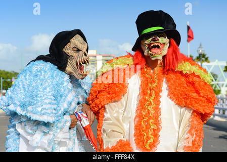 Non traditional VEJIGANTES carnival in Ponce. Puerto Rico. US territory. February 2016 Stock Photo
