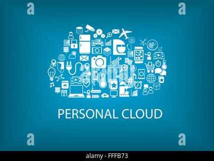 Personal cloud computing for home automation Stock Vector