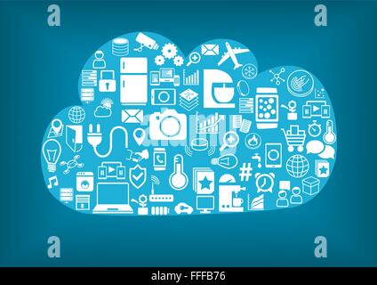 Smart home cloud computing technology background Stock Vector