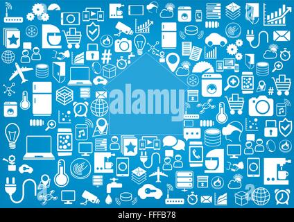 Smart home automation vector background Stock Vector