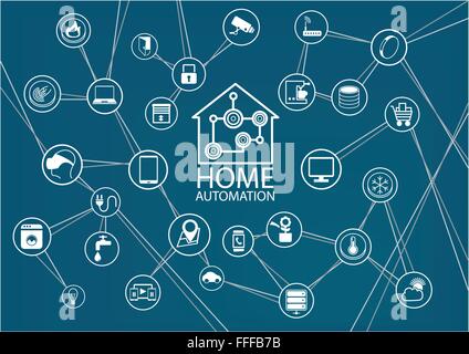 Smart home automation vector background Stock Vector