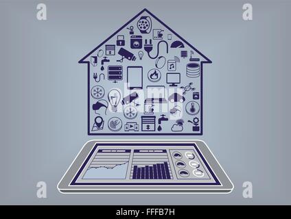 Smart Home Control via Mobile App Stock Vector Image & Art - Alamy