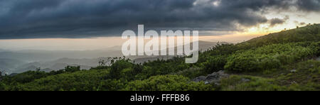 Clouds blurred panorama over Jane Bald in summer Stock Photo