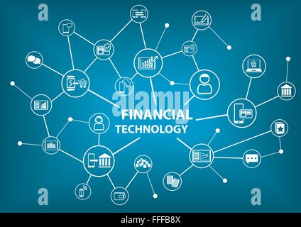 Financial Technology (Fin-Tech) concept as vector illustration background Stock Vector