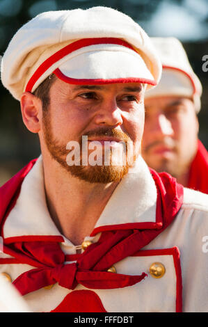 Baseball reenactors recreate an old fashioned, turn of the 20th century baseball game at Fort Vancouver, Washington Stock Photo