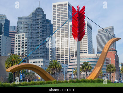 Cupid's Span with the city skyline behind it Stock Photo