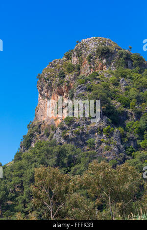 Mountains on River Dalyan, Mugla Province, Turkey Stock Photo