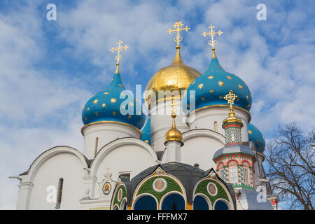 Assumption Cathedral (1559-1585), Trinity Lavra of St. Sergius, Sergiyev Posad, Moscow region, Russia Stock Photo
