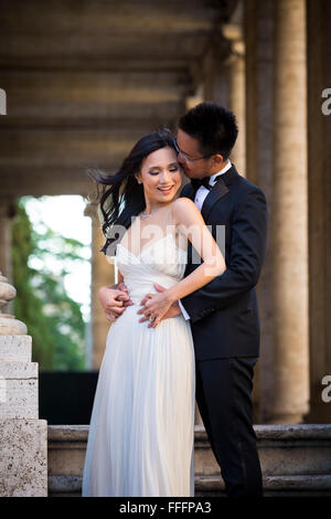 Bride and Groom together in Rome Italy Stock Photo