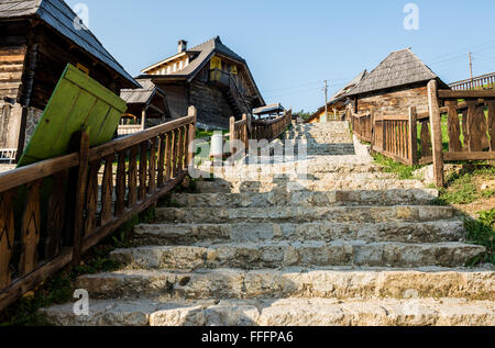 traditional Drvengrad village also called Kustendorf built by Emir Kusturica in Zlatibor District, Serbia Stock Photo