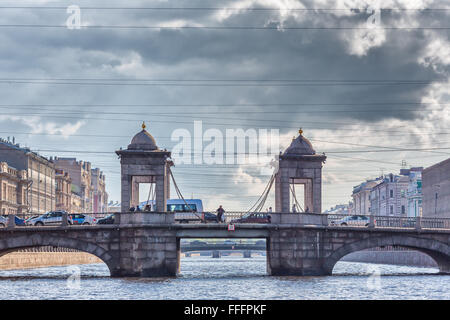 Lomonosov Bridge, Saint Petersburg, Russia Stock Photo