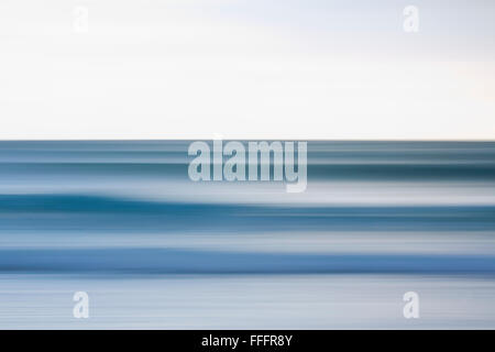 Porthcurno; Waves at sea; Cornwall; UK Stock Photo
