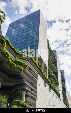 The sky-garden bedecked PARKROYAL COLLECTION Pickering Hotel, at the edge of Chinatown, Upper Pickering St, Singapore Stock Photo