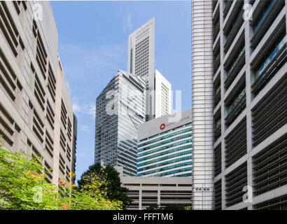 High rise Office Buildings around the CBD Downtown Core, Raffles Place, Singapore Stock Photo