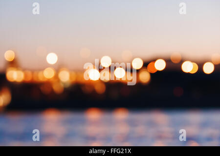 Abstract Bokeh Lights Background, Traffic Lights Defocused. Multicolored. Stock Photo