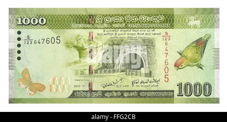 Banknotes 1000 Sri Lankan Rupees Stock Photo