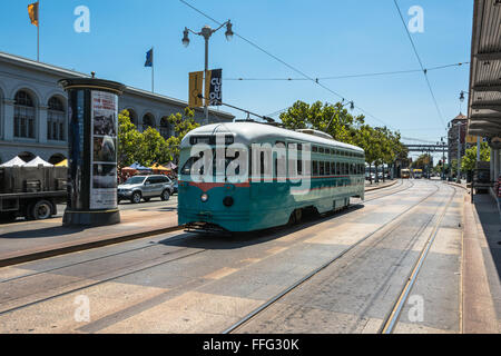 San Francisco,California,USA - July 29, 2014 : Tram in San Francisco Stock Photo