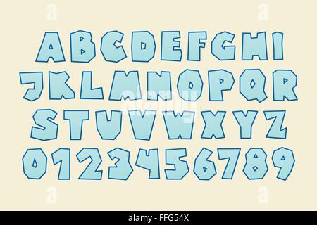 Comic font set collection, letters and numbers symbol. Vector ...