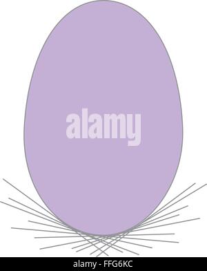 Vector - Colored Easter egg with nest, flat Stock Vector