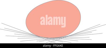 Vector - Colored Easter egg with nest, flat Stock Vector