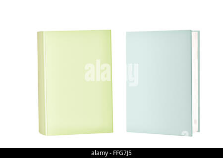 Two Blank Cover Books Standing