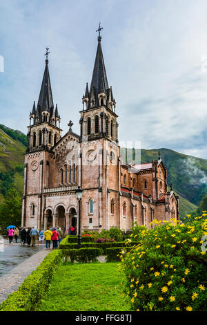 Basílica de Santa María la Real de Covadonga is a Catholic church located in Covadonga, Cangas de Onís, Asturias, Spain Stock Photo