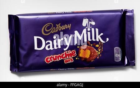 Cadbury's Dairy Milk Chocolate Crunchie bits bar Stock Photo