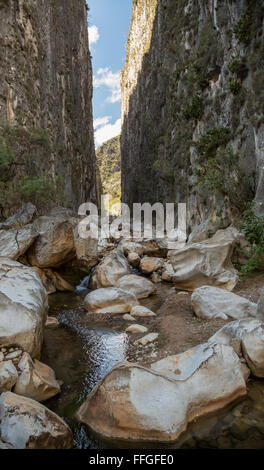 Santiago Apoala, Oaxaca, Mexico - A stream runs through a canyon near the village of Apoala, a small mountain town. Stock Photo