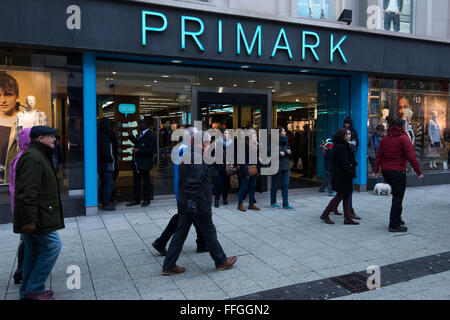 Primark retail store on Queen Street in Cardiff, South Wales. Stock Photo