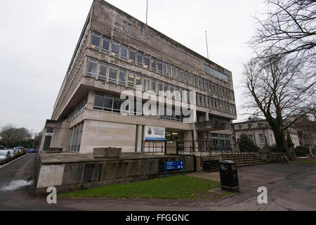 General view of Cardiff Central Police station on King Edward VII Avenue in Cardiff, South Wales. Stock Photo