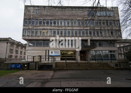 General view of Cardiff Central Police station on King Edward VII Avenue in Cardiff, South Wales. Stock Photo