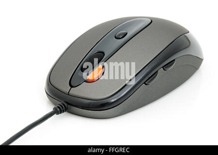Wired computer mouse isolated on a white background Stock Photo
