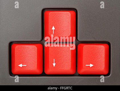 Red arrow keys on a computer keyboard. Navigation keys Stock Photo - Alamy