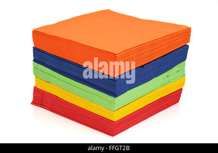 Paper table-napkins isolated on a white background Stock Photo
