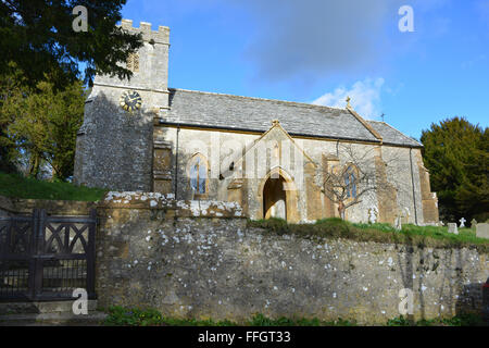 Parish church of St. Thomas à Becket in the village of Compton Valence (famous for snowdrops in February), Dorset, England Stock Photo