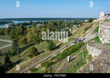 Ruins of Upper City of Belgrade Fortress, Belgrade, Serbia. View with Danube River and Despot Stefan Tower (right) Ruins of Upper City of Belgrade Fortress, Belgrade, Serbia. View with Danube River and Despot Stefan Tower (right)