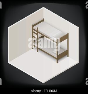 bunk bed isometric perspective view Stock Vector Image & Art - Alamy