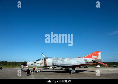 Since 1995, members of the 82nd Aerial Target Squadron at Tyndall Air Force Base, Florida, have been taking F-4s from the Boneyard and converting them into a remotely piloted aircraft, designed to be shot down pilots in training exercises. Stock Photo