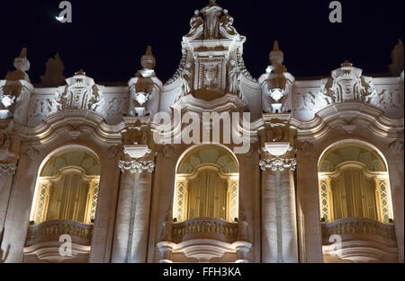 The Gran Teatro de La Habana Alicia Alonso at night Stock Photo