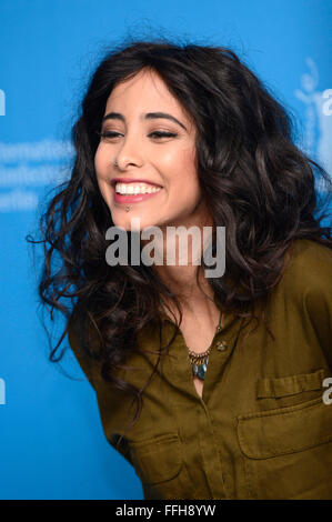 Berlin, Germany. 13th Feb, 2016. Samar Qupty during the 'Junction 48' photocall at the 66th Berlin International Film Festival/Berlinale 2016 on February 13, 2016 in Berlin, Germany. Credit:  dpa/Alamy Live News Stock Photo