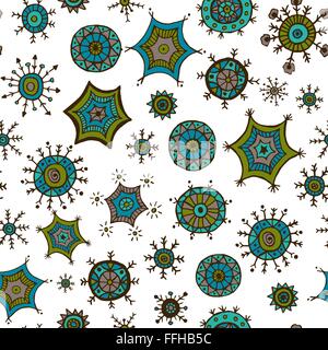 Hand drawn colorful snowflakes doodles Stock Vector
