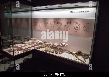 Display of neolithic finds of farming tools, with permission of ...