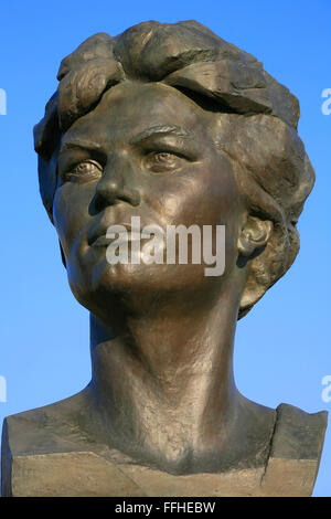 Statue of the Soviet/Russian female cosmonaut Valentina Vladimirovna ...