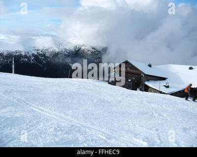 Jasna, LIPTOV, SLOVAKIA - JANUARY 21, 2014: Luxury restaurant Von Roll on the Lukova mountain in Jasna, Low Tatras, Slovakia. Stock Photo