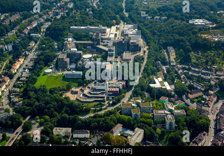 Aerial view, University of Wuppertal, BUW, Polytechnic, Wuppertal, Bergisches Land, North Rhine-Westphalia, Germany, Europe, Stock Photo