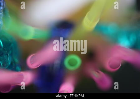 Abstract Plastic Drinking Straws Stock Photo