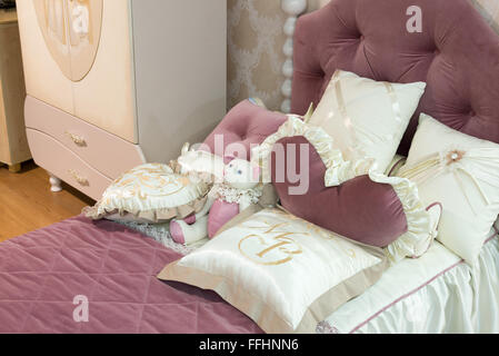 Detail of bedrooms for girls Stock Photo